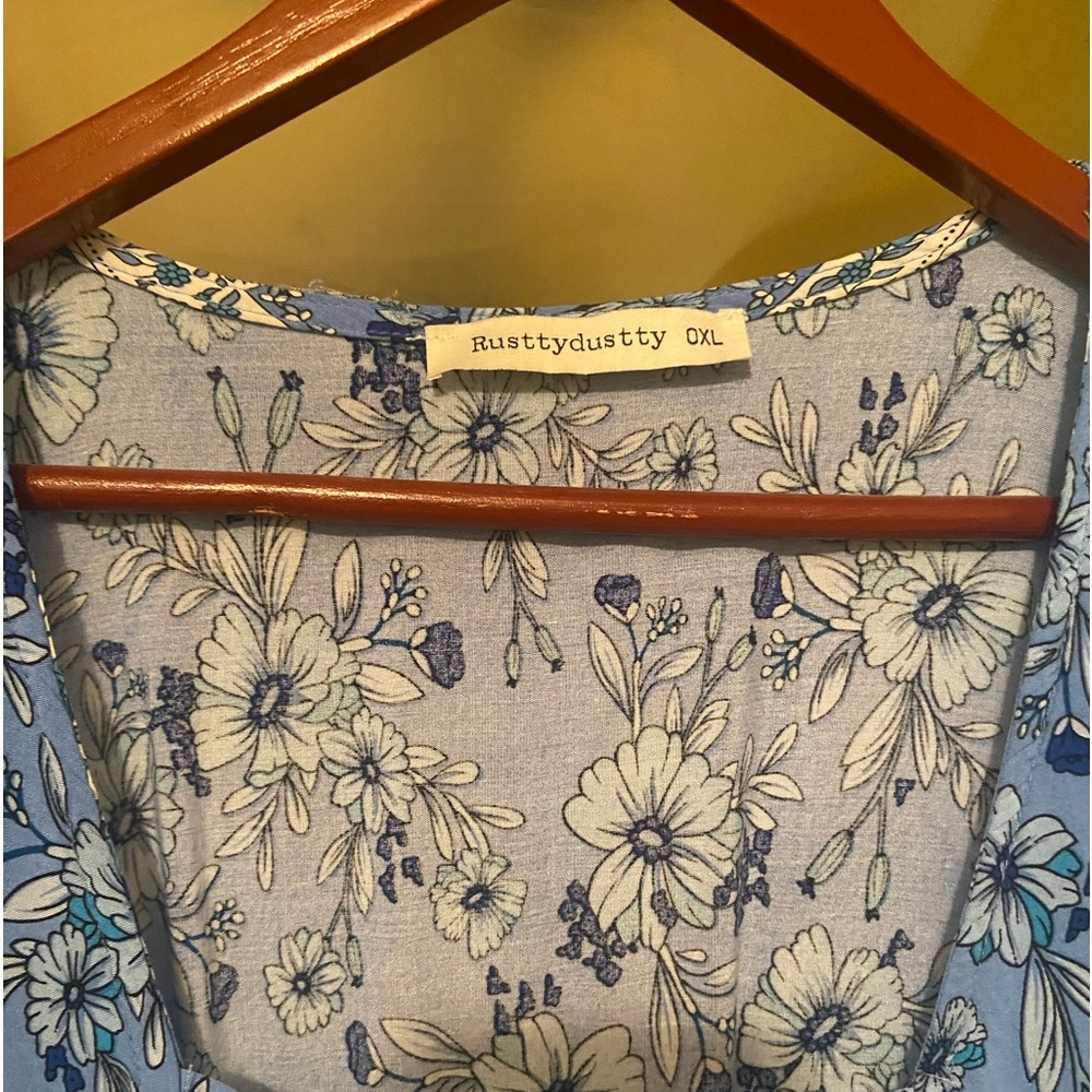 Bridgerton Vibes CottageCore Blue Dream Dress - Picture 2 of 5